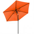 2.6 m Garden Parasol Umbrella with Aluminium Pole, Outdoor Patio Umbrella with Tilt and Crank, Vent, Orange