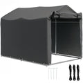 Garden Storage Tent 2.2x1.6m Waterproof UV-Resistant with Roll-Up Door - Dark Grey