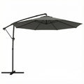 3 m Garden Cantilever Parasol with Cover, Round Overhanging Umbrella with 360° Rotation, Tilt, Grey