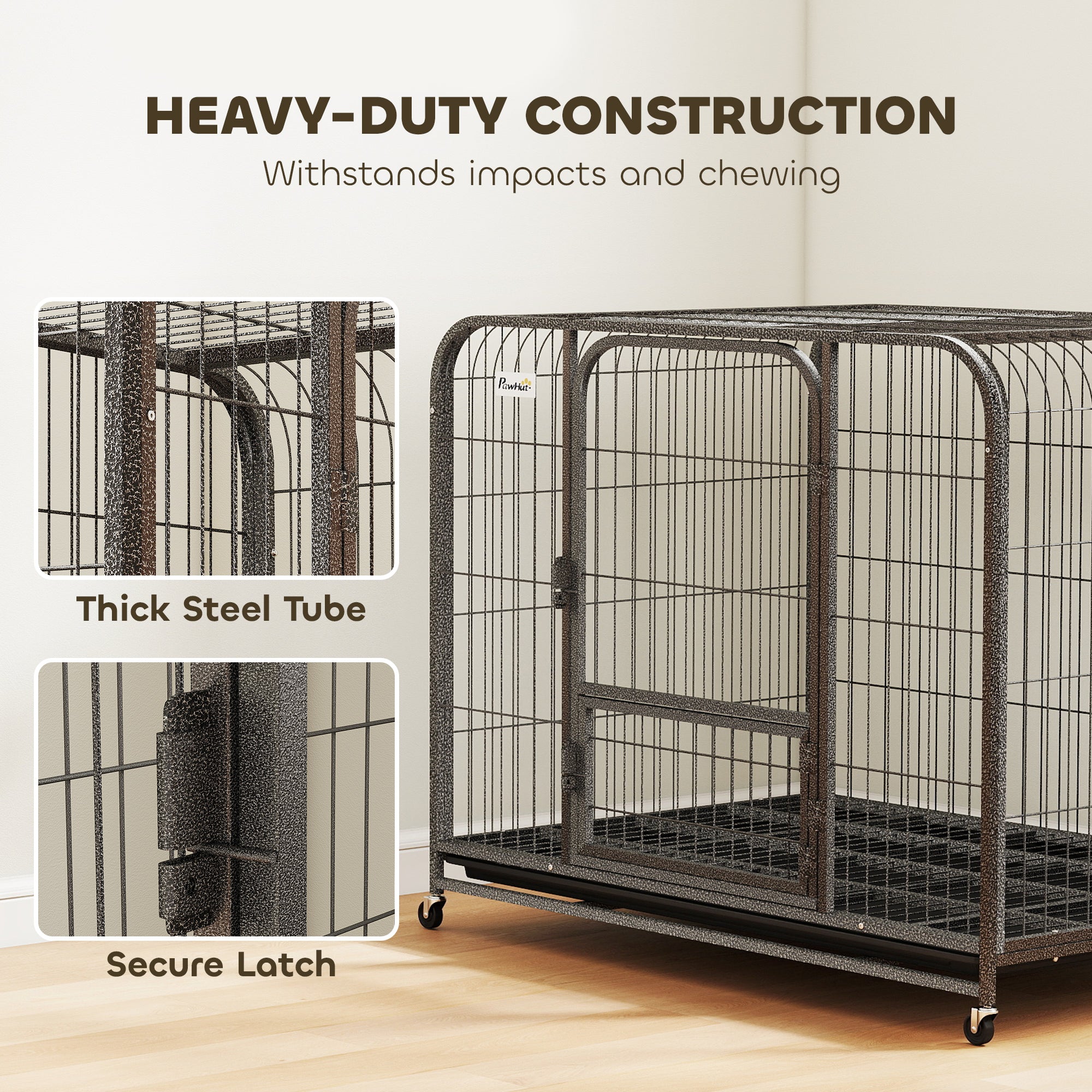 Heavy Duty Dog Crate,109 x 72 x 85 cm, Large Dog Cage for Small to Large Breeds