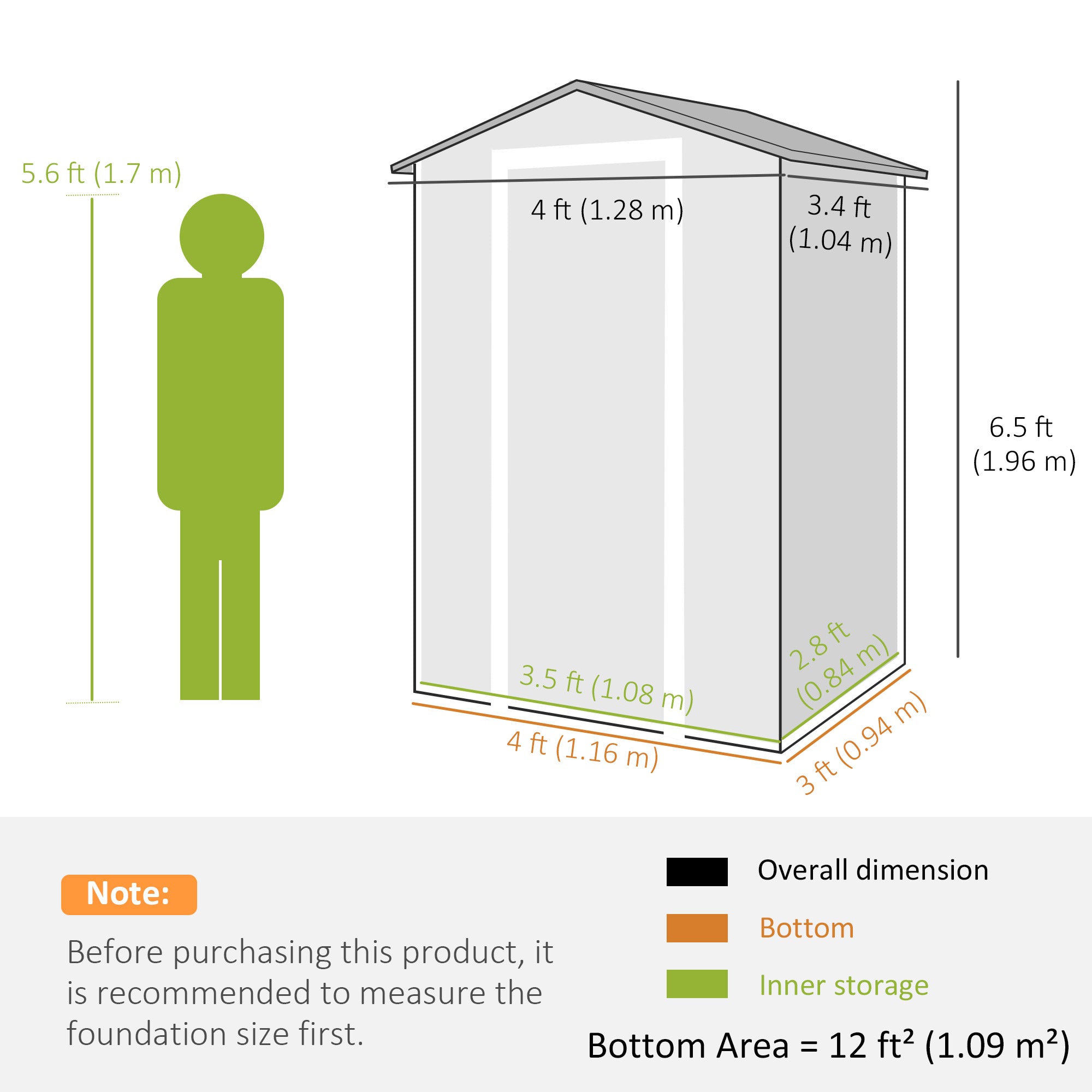 4 x 3 ft Plastic Garden Shed with Floor, Outdoor Storage Shed with Lockable Door, Window and Vent, Dark Grey