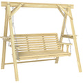 Three-Seater Wooden Swing Bench