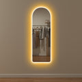 Arched Full Length LED Mirror 120x40cm with Dimming & 3 Colour Lighting - Clear