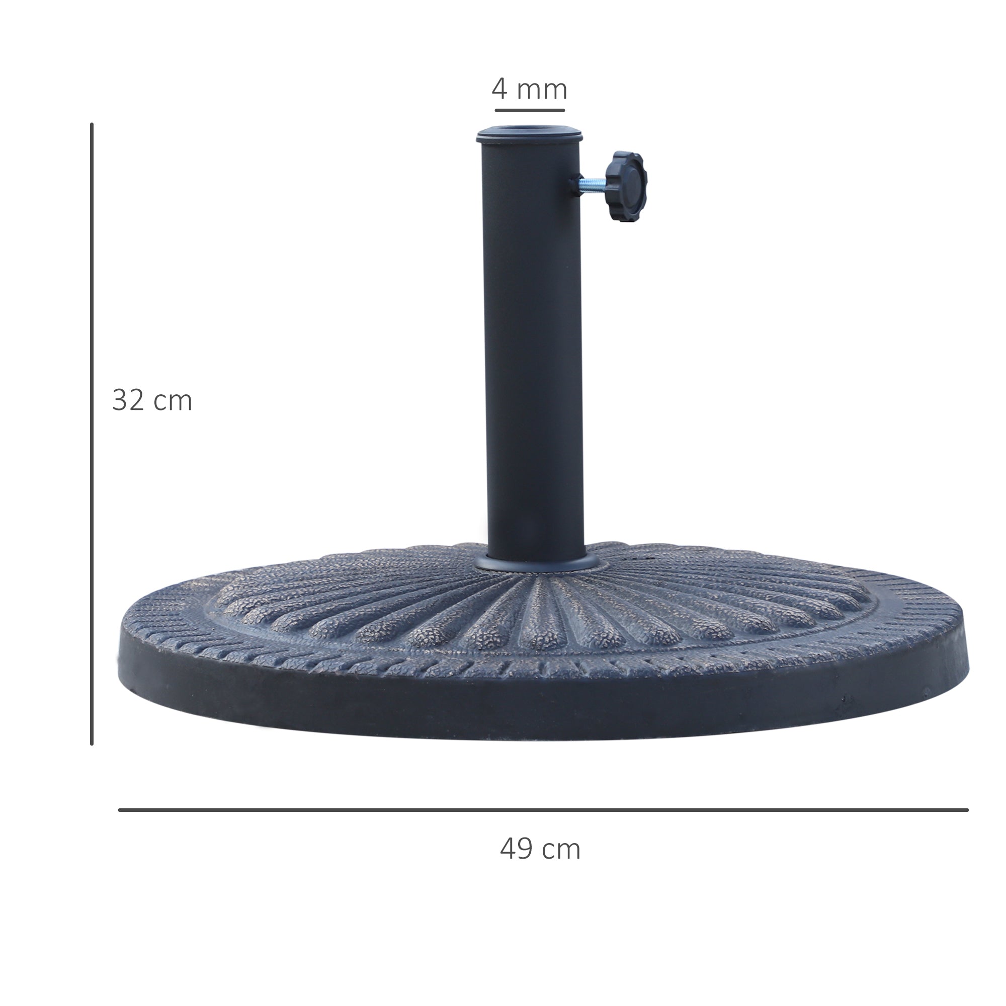 14kg Garden Parasol Base, Round Resin Sun Umbrella Base, Outdoor Umbrella Stand for 38mm or 48mm Outdoor Umbrella Poles, Bronze Tone