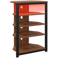 4-Tier Corner TV Stand with Storage, LED Lights, Cable Management, Small TV Unit Entertainment Centre for TVs up to 29