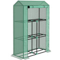 Three Shelf Steel Frame Greenhouse with Reinforced Plastic Cover 100x40x150cm - Green