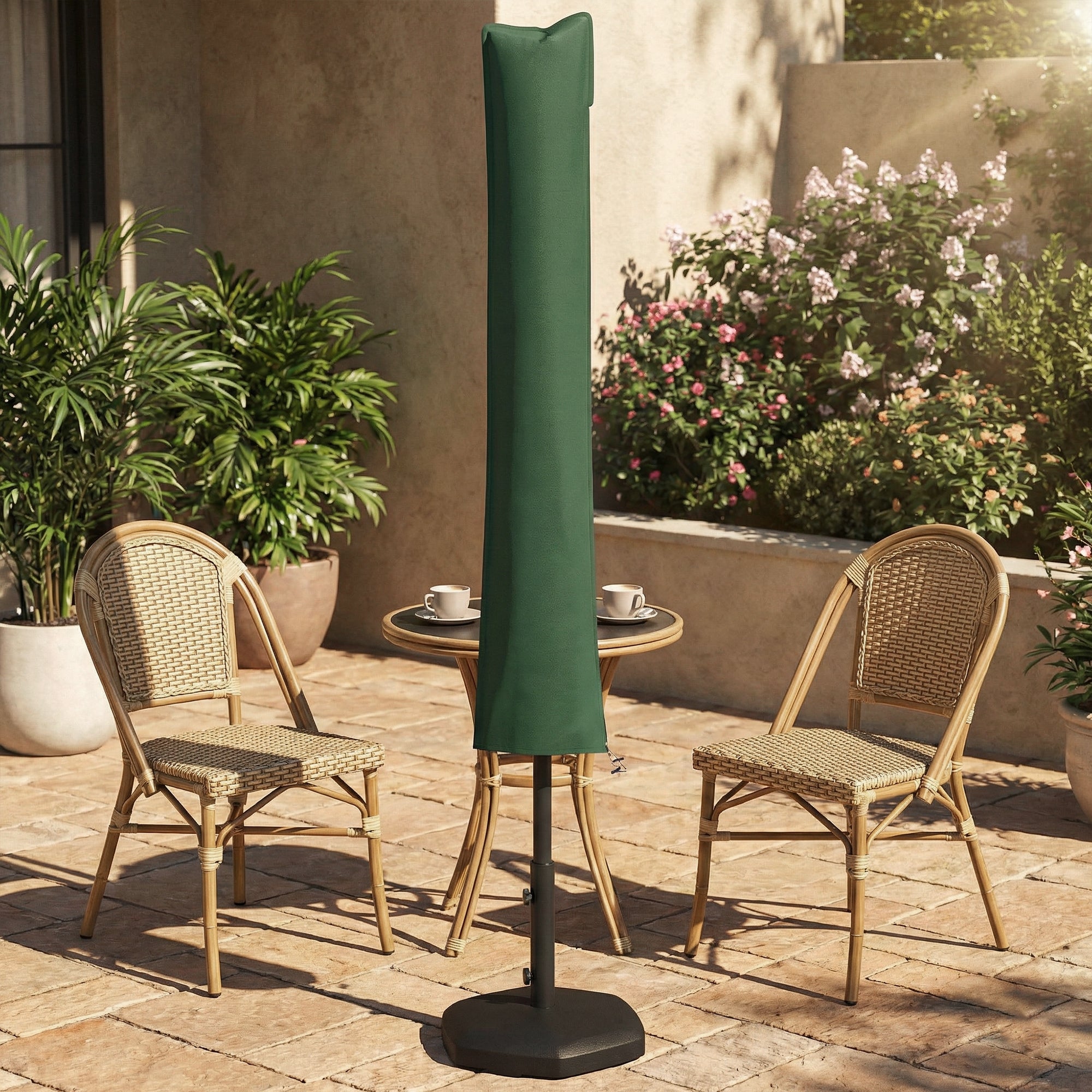 Parasol Cover, Cantilever Umbrella Cover for 2-3.5 m Parasols, Banana Umbrella Protector with Zipper, Green