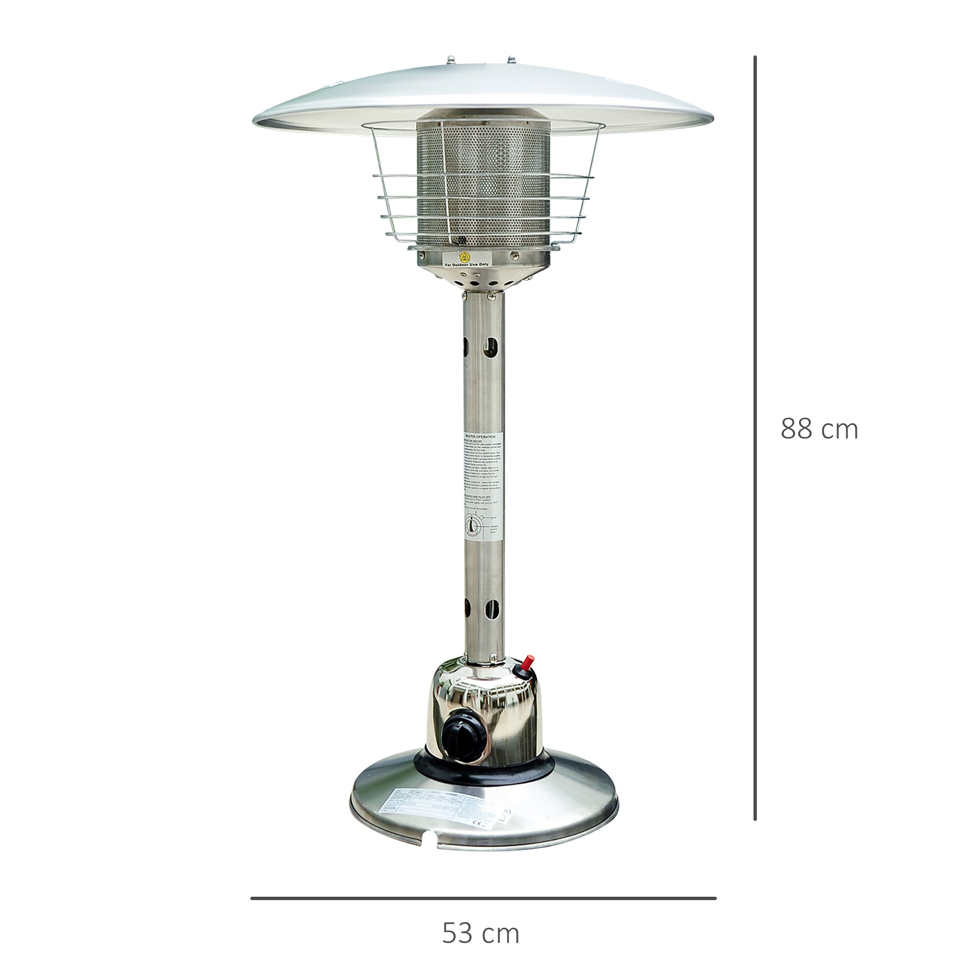 Outdoor Stainless Steel Table Top Gas Heater