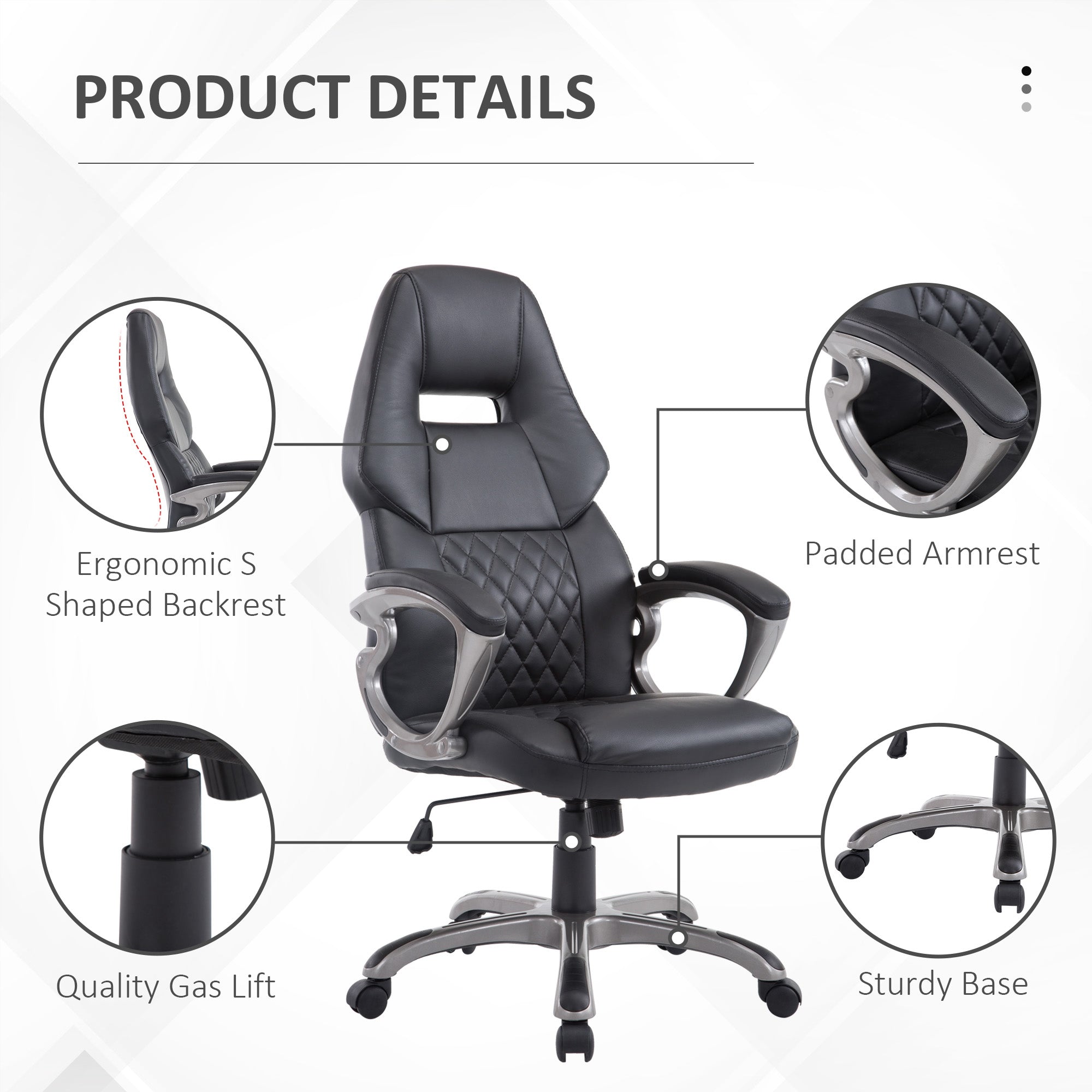 Racing Gaming Sports Chair Swivel Desk Chair Executive Leather Office Chair Computer PC chairs Height Adjustable Armchair