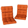 Set of 2 Padded Outdoor Seat and Back Cushions - Orange