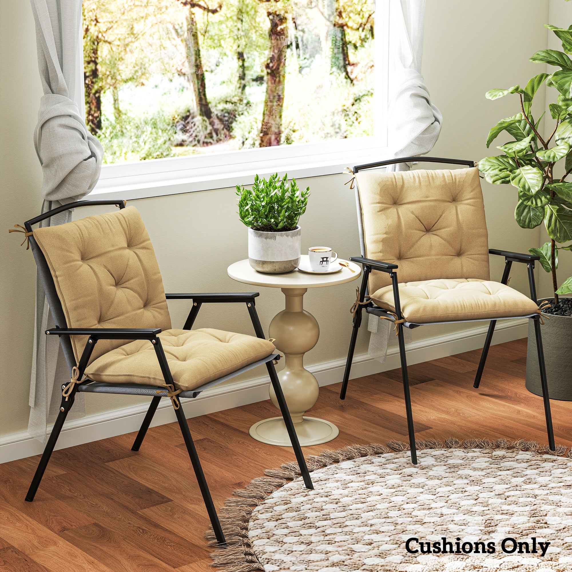 Set of Two Outdoor Seat Cushions - Khaki