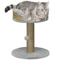 Cat Tree Tower with Scratching Posts and Hanging Ball - Grey