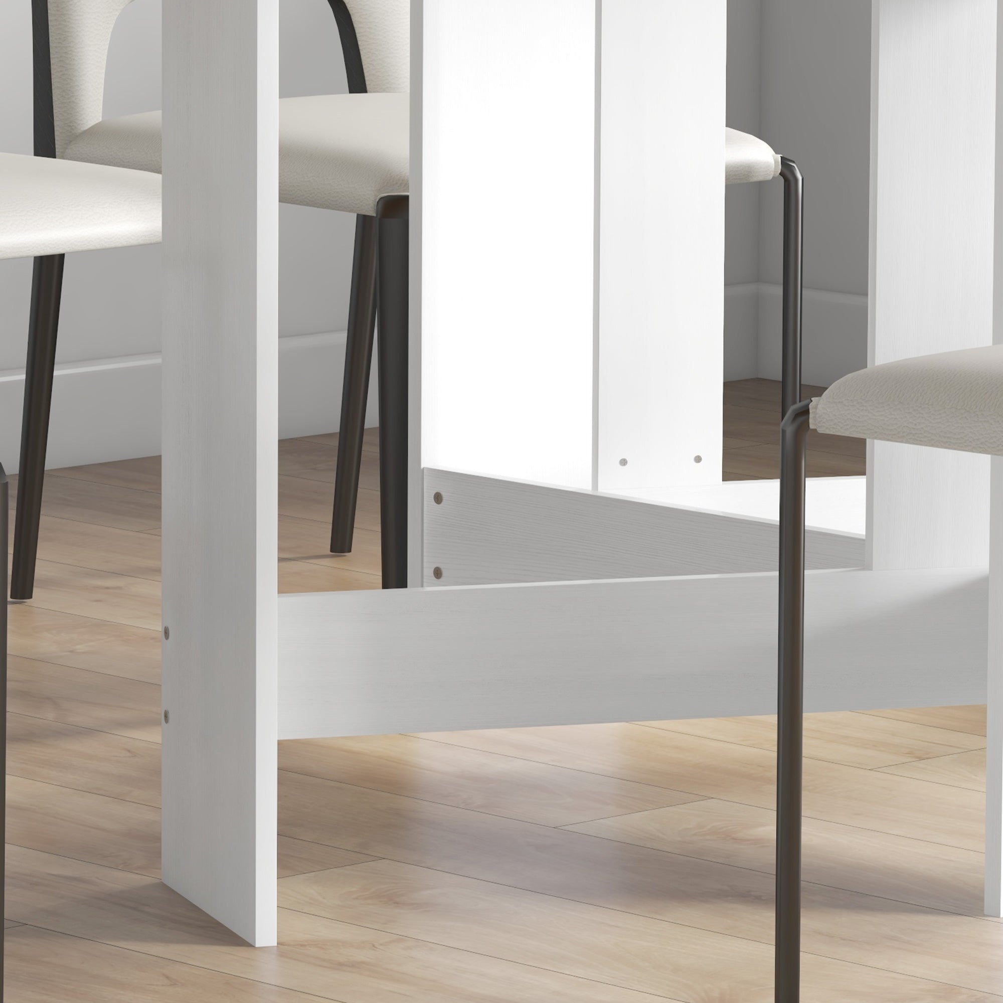 Folding Drop Leaf Oval Dining Table for Small Spaces - Ash Wood-Effect