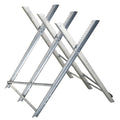Heavy Duty Portable Adjustable Foldable Sawhorse Stand 100 kg Capacity - Silver Tone