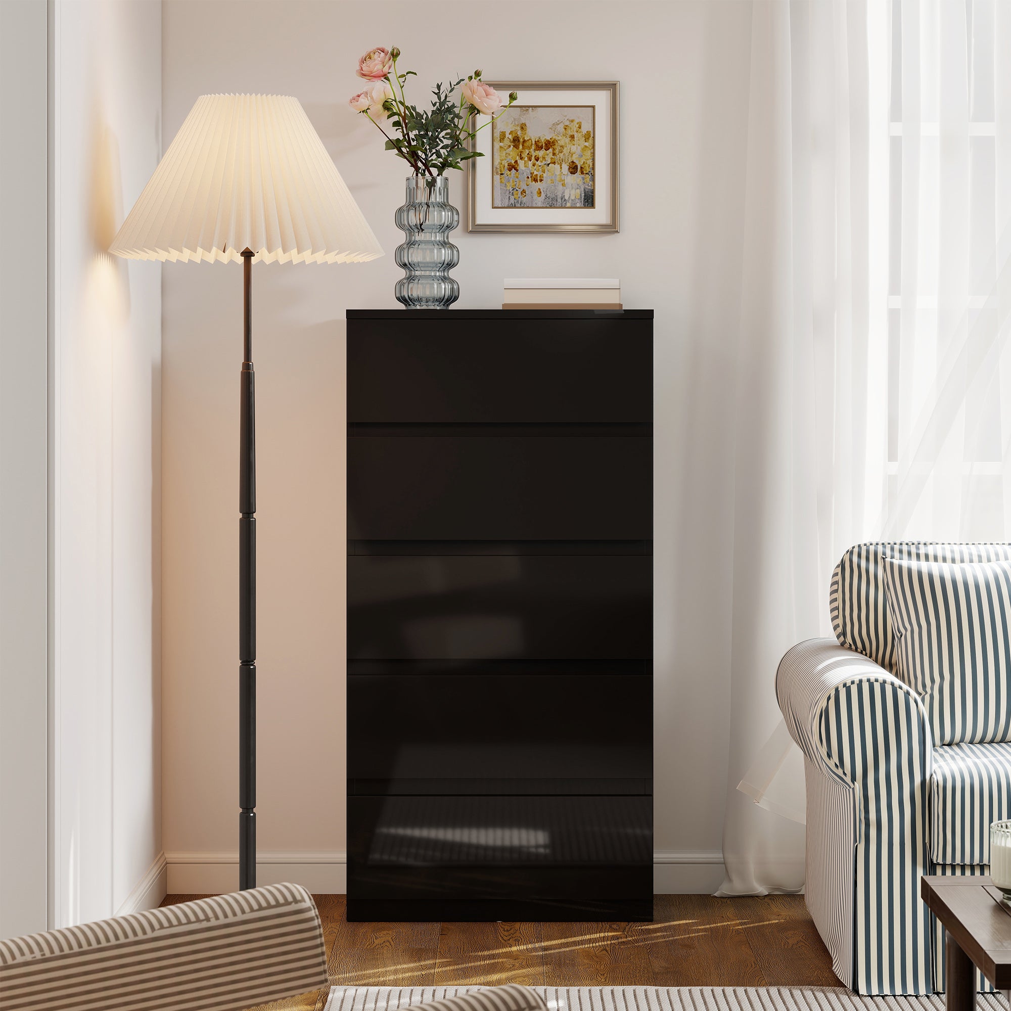Chest of Drawers, 5-Drawer Storage Cabinets, Modern Dresser, Storage Drawer Unit for Bedroom
