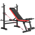 Adjustable Weight Bench with Squat Rack and Dip Stand