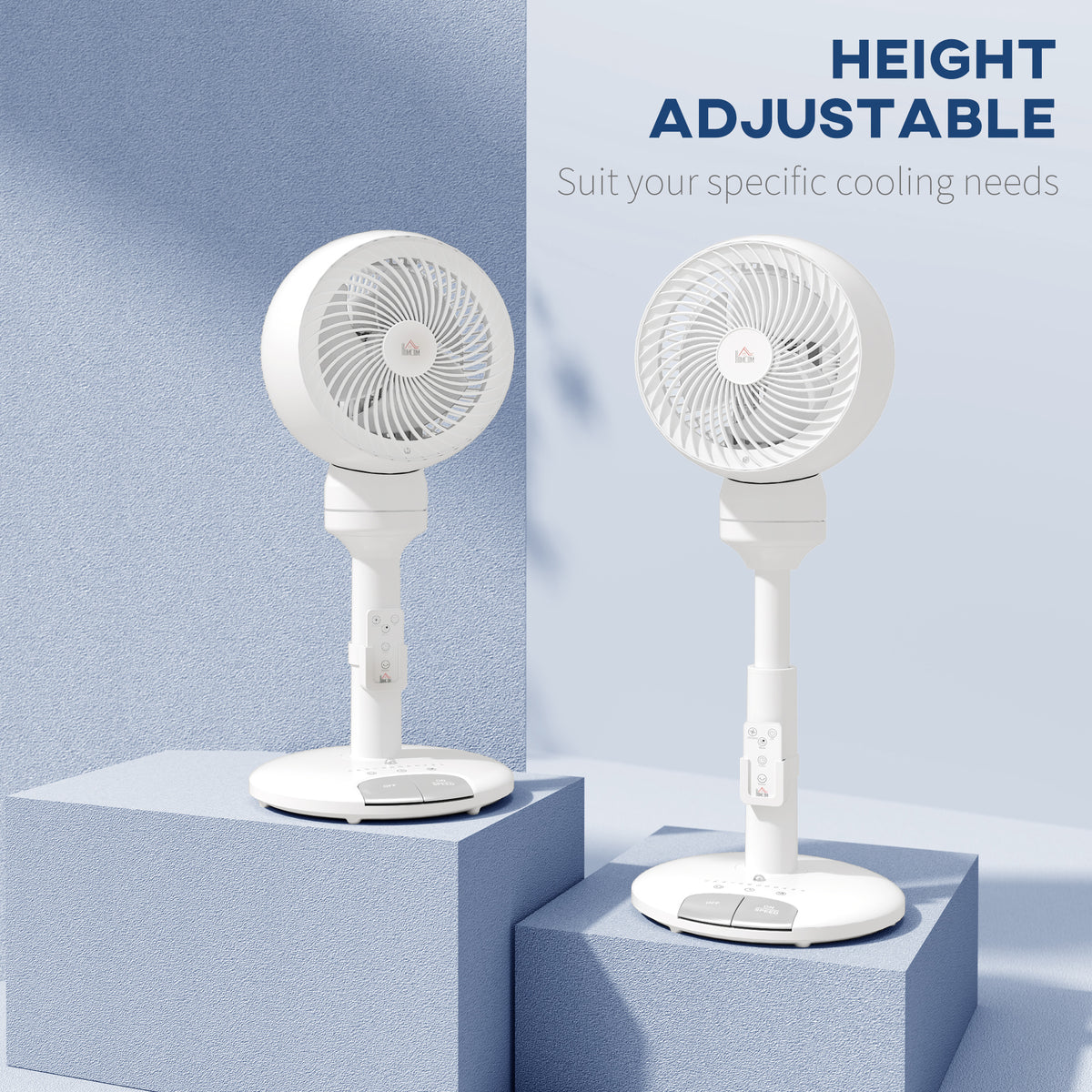 9'' Air Circulator Fan with 3 Speeds, 3 Modes, 70° Oscillation & Remote Control - White