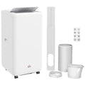 12000 BTU Mobile Air Conditioner for Rooms up to 28m² with Dehumidifier, Auto & Sleep Mode, 24H Timer, Wheels - White