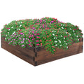 128L Wooden Raised Garden Bed Planter 80x80x22.5cm - Carbonized