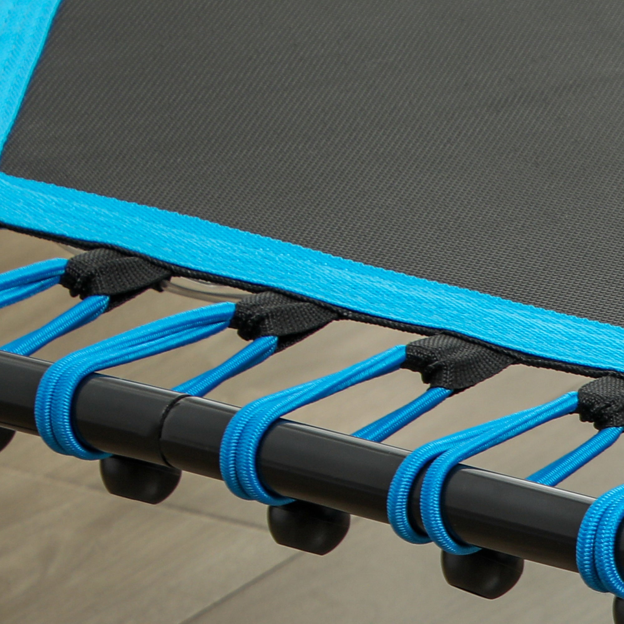 45" Rebounder Trampoline for Adults, Quiet Bungee Rebounder with LED Lights and Adjustable Handle, Blue