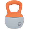 12KG Soft Kettlebell, Kettlebell with Non-Slip Handle for Home Gym, Weight Lifting, Strength Training, Orange/Grey
