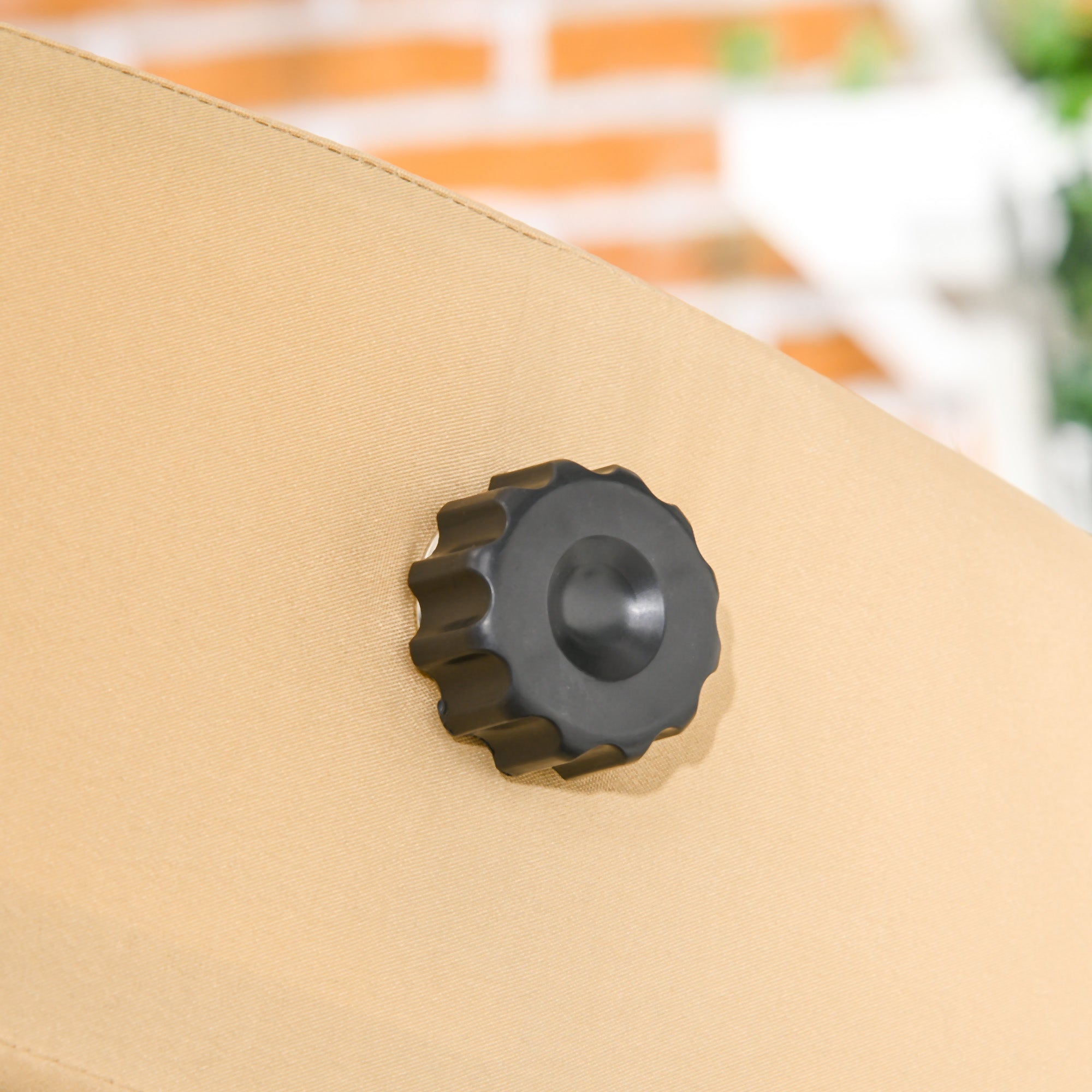 Two-Seater Garden Swing Bench, with Adjustable Canopy - Beige