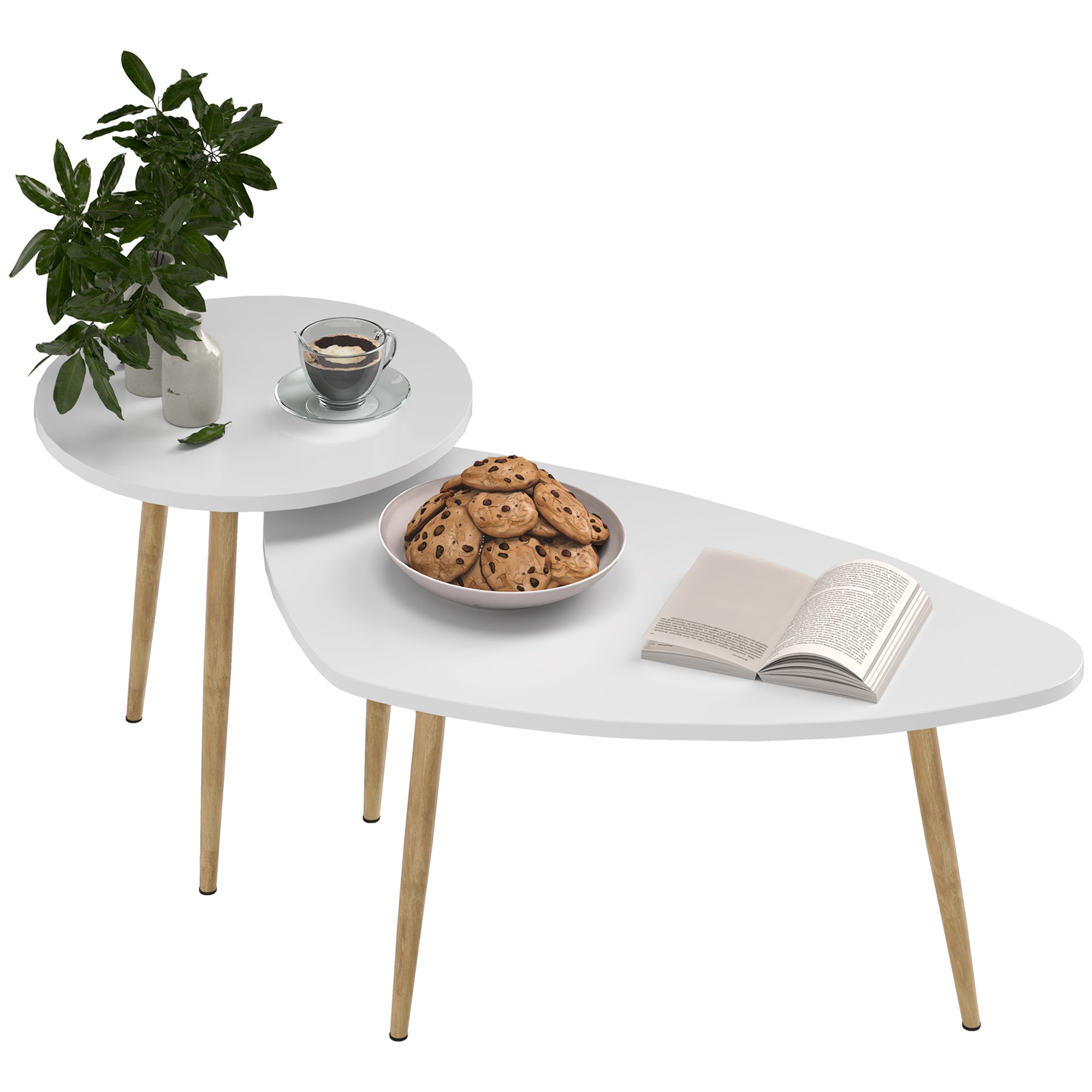 Set of Two Scandinavian-Style Coffee Tables - White