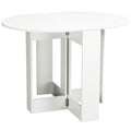 Space-Saving Folding Drop Leaf Dining Table for Small Spaces - White