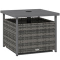 Outdoor Rattan Wicker Coffee Table w/ Umbrella Hole Suitable for Garden Garden