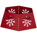 Hexagon Christmas Tree Collar with Hollow Snowflake Patterns - Red