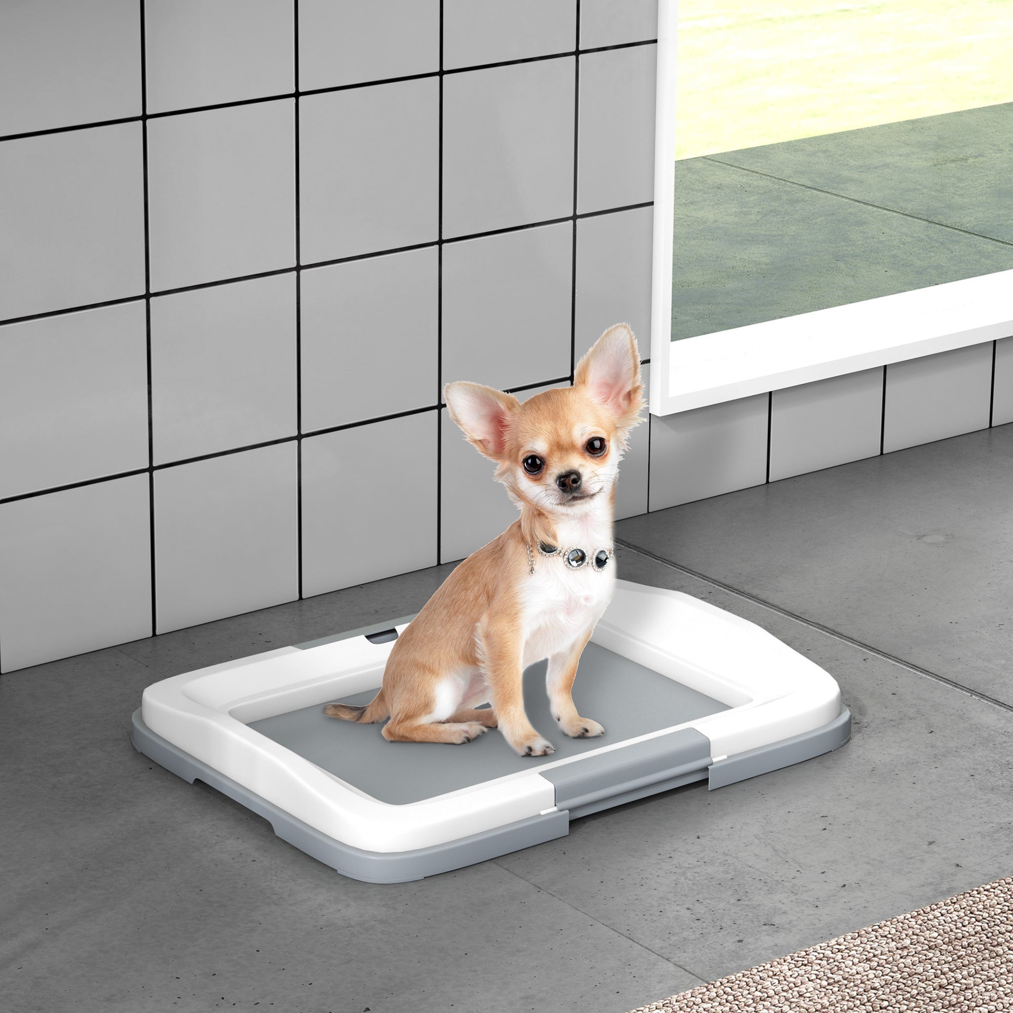 Dog Toilet Tray for Training Dogs, Dog Litter Tray for Indoor, Outdoor, 47 x 34 x 6cm