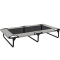 Portable Raised Dog Bed, Elevated Pet Cot with Breathable Mesh for Indoor Outdoor, for Large Dogs, Light Grey