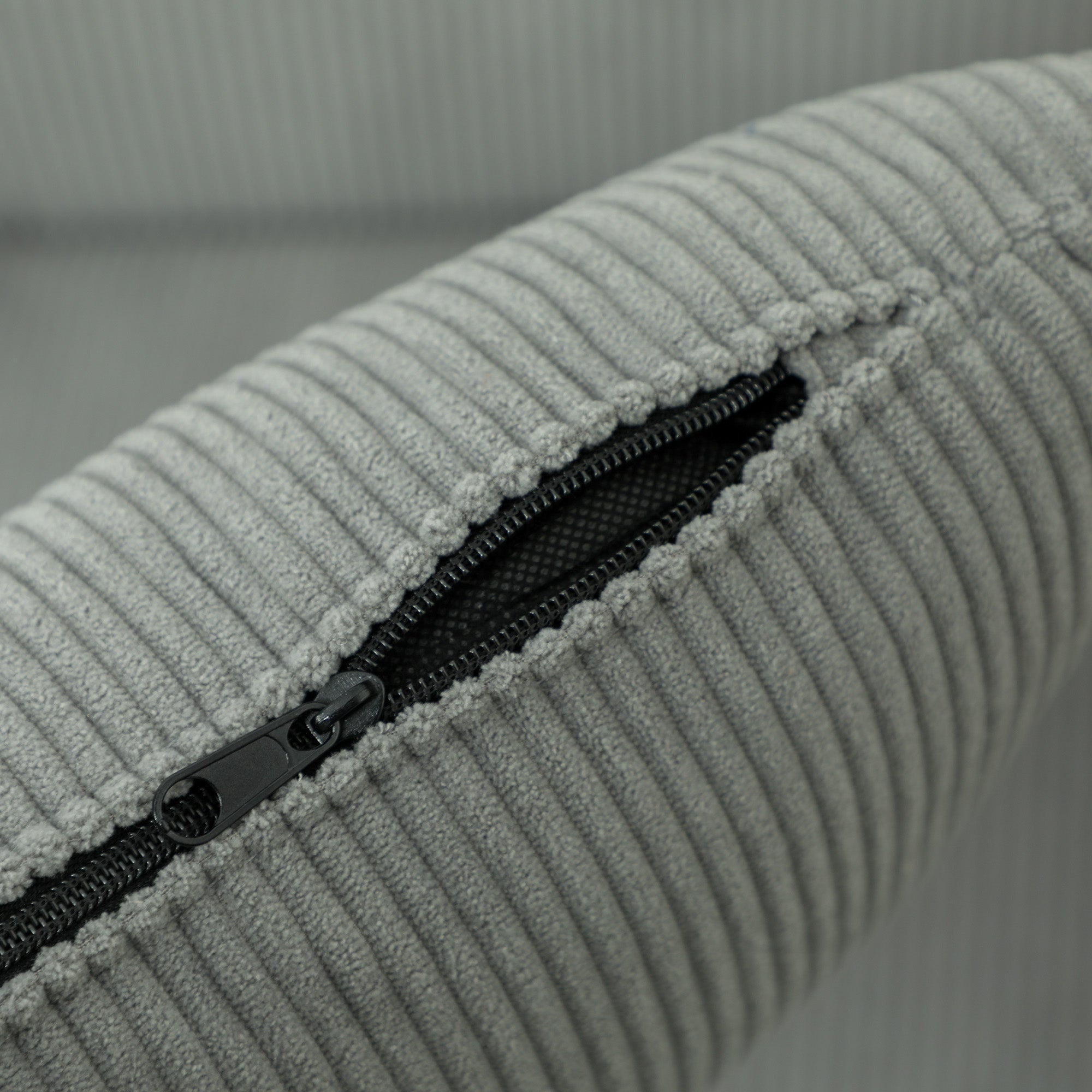 Corduroy Retro Accent Chair - Light Grey