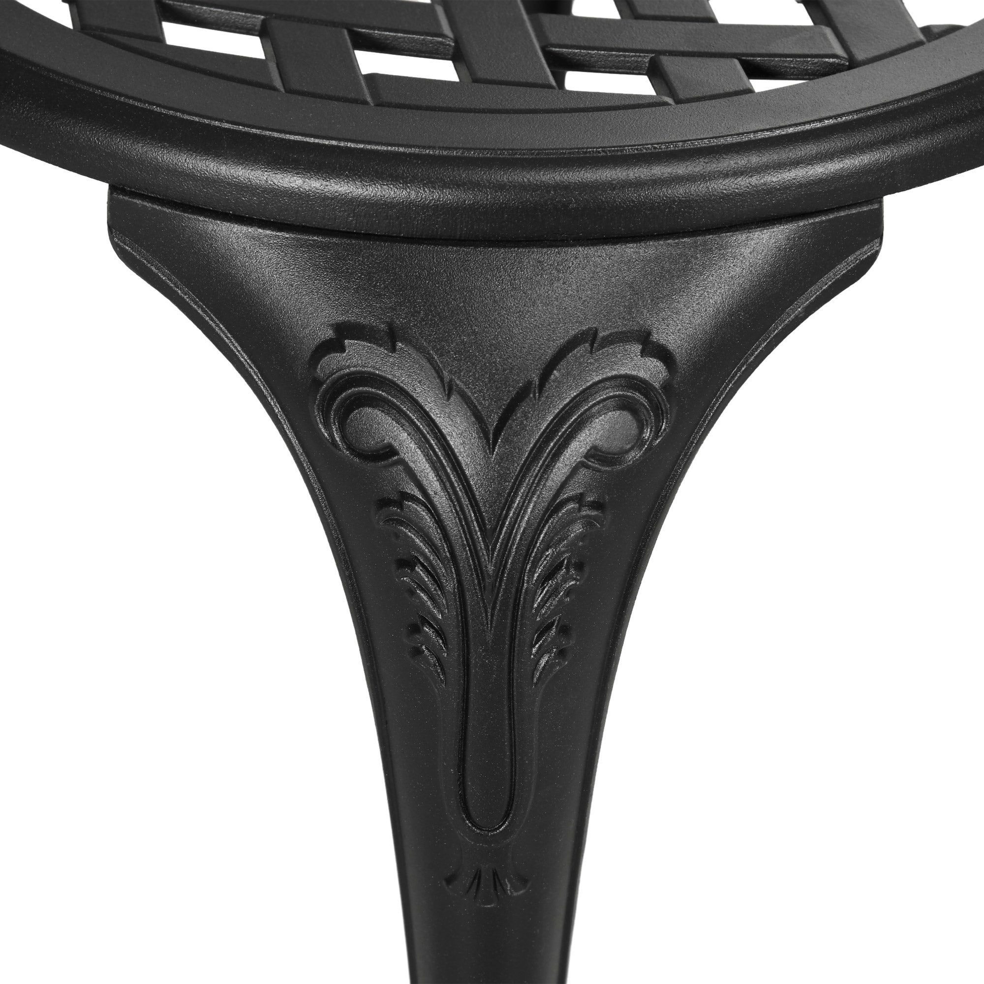 3 Piece Garden Bistro Set, Cast Aluminium Outdoor Furniture Set with Umbrella Hole for Balcony, Porch, Patio, Black