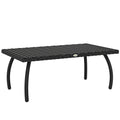 PE Wicker Rattan Garden Coffee Table - Black