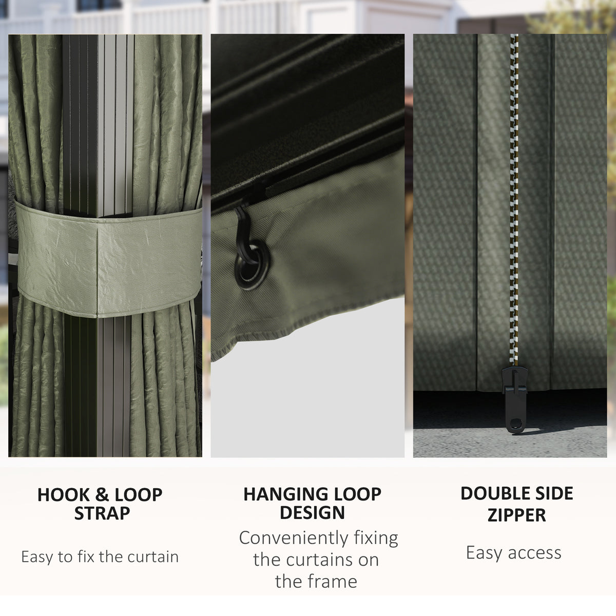 3 x 4m Hardtop Gazebo with Metal Roof, Netting & Curtains Aluminium Pavilion - Dark Grey