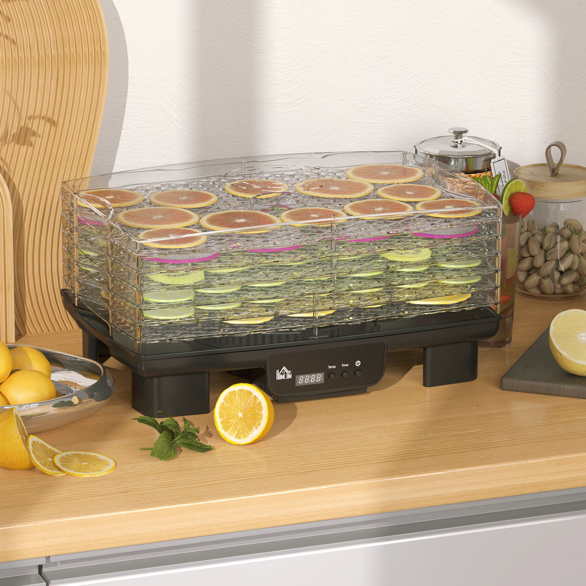 40-70℃ Six-Tray Food Dehydrator - Black