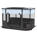 Foldable Portable Dog Playpen with Storage Bag and Ground Stakes for Indoor Outdoor Use - Grey