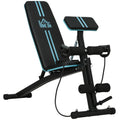 Adjustable Foldable Weight Bench with Padded Seat and Multi-Angle Backrest - Blue