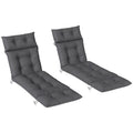 Set of 2 Sun Lounger Cushions 190 x 56 cm - Dark Grey