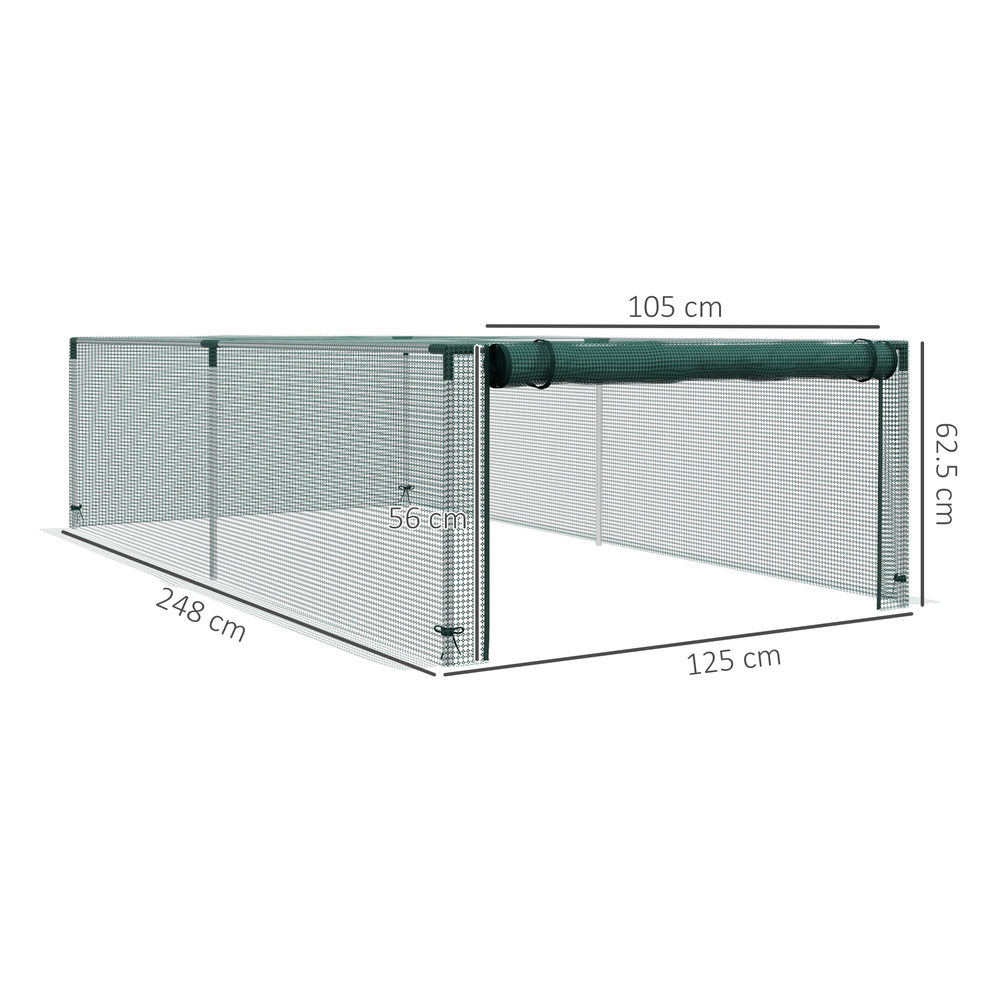 8' x 4' Plant Protection Cage, with Door, Green