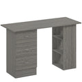 Computer Desk with Drawers, Home Office Desk, Writing Table, PC Workstation with 3 Storage Shelves for Working, Study, 120 x 49 x 72 cm, Grey