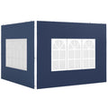 Set of Two 3x3m Gazebo Frame Replacement Walls with Windows - Blue