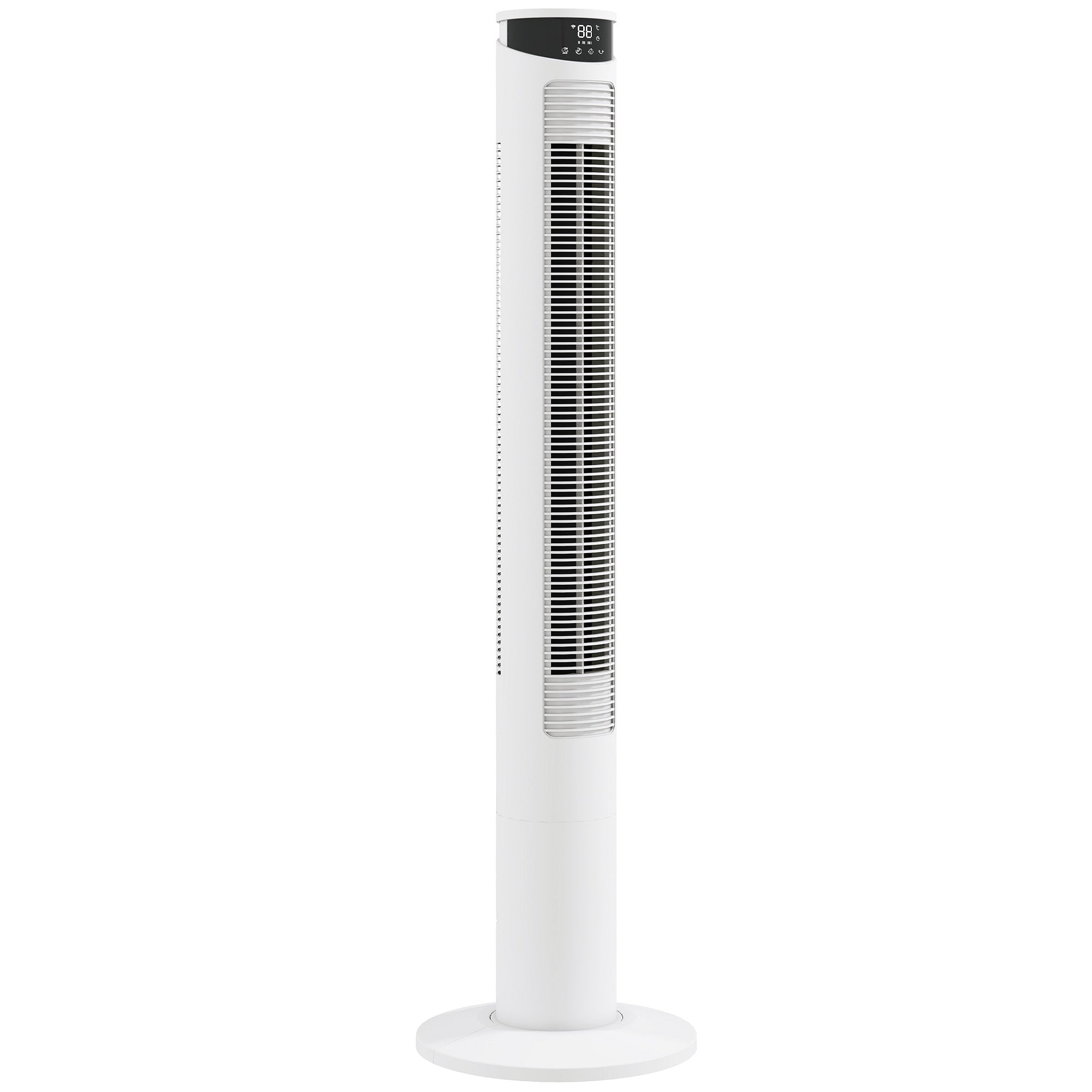Tower Fan with WiFi Control Standing Floor Fan with Remote Control 116 cm White