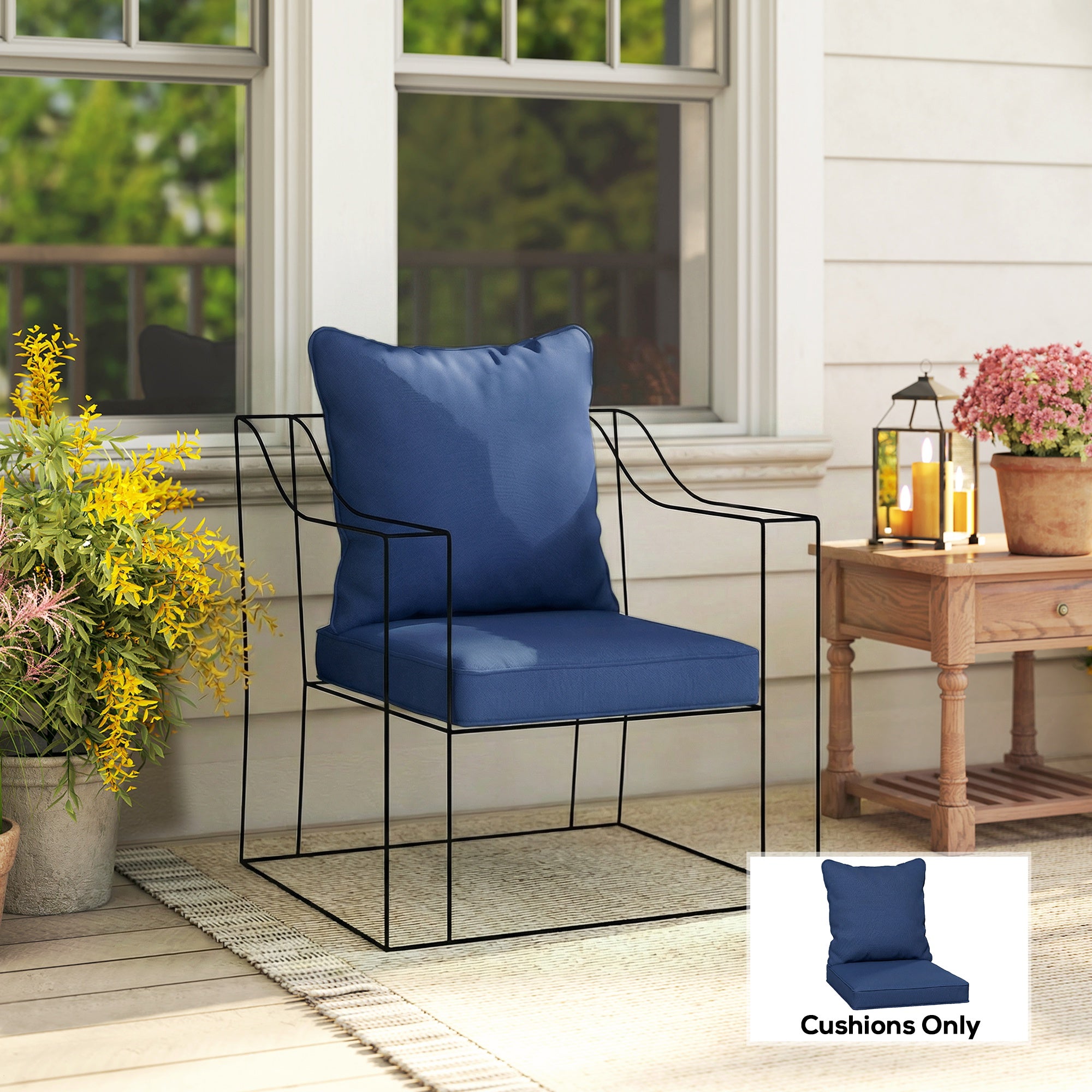 Seat and Back Padded Cushion Set, CUSHION ONLY - Dark Blue