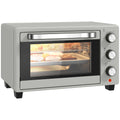 21L Mini Countertop Oven with Adjustable 100°C-230°C Temperature Control - Silver Tone