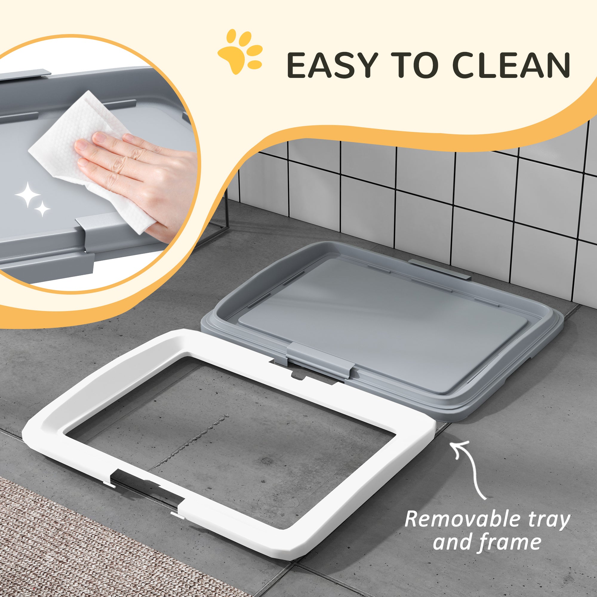 Dog Toilet Tray for Training Dogs, Dog Litter Tray for Indoor, Outdoor, 63 x 49 x 6cm