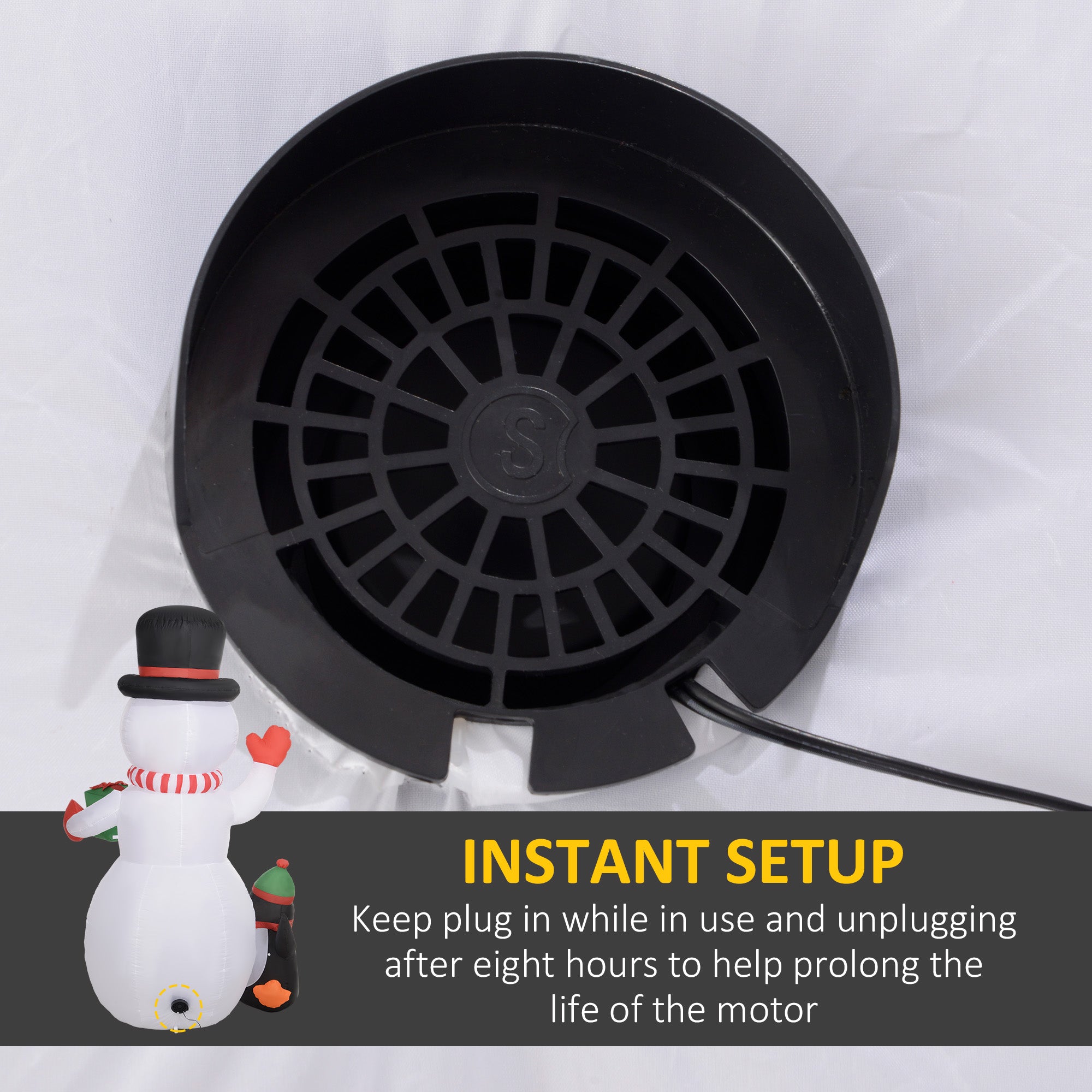 8ft Inflatable Christmas Snowman, with Accessories