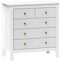Elegant Five Drawer Chest with Gold Handles - White