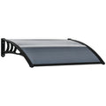 Door Canopy Awning 100x75cm Outdoor Window Rain Shelter for Front/Back Door Porch - Black